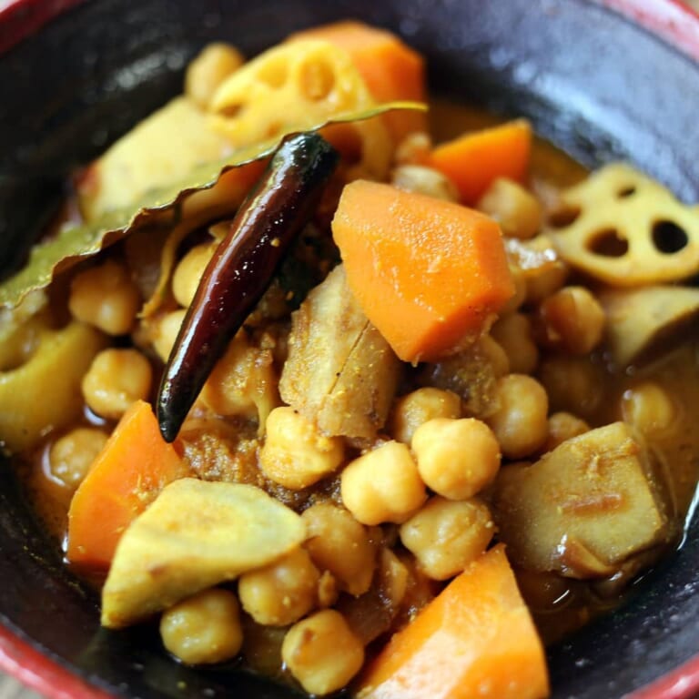 根菜豆カレーのレシピ｜チャナマサラ風のホクホクカレー